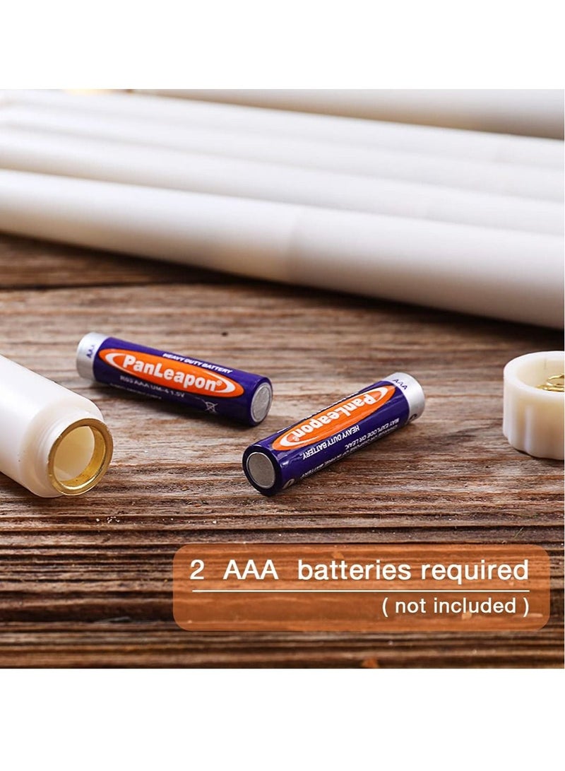 كابتن تيك LED Taper Candles with Remote, 6 Pcs 28cm Long LED Flameless Flickering Window Candles Battery Operated White Candle for for Home, Restaurant, Wedding - Image 4