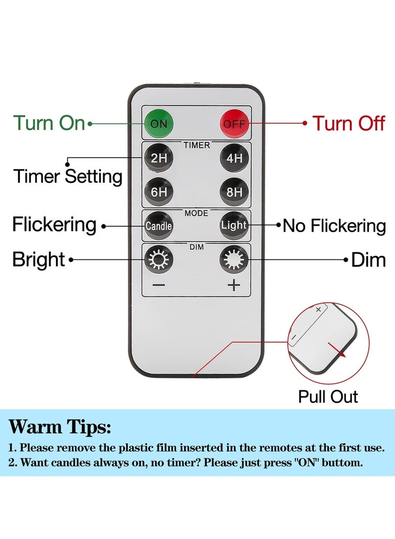 كابتن تيك LED Taper Candles with Remote, 6 Pcs 28cm Long LED Flameless Flickering Window Candles Battery Operated White Candle for for Home, Restaurant, Wedding - Image 2