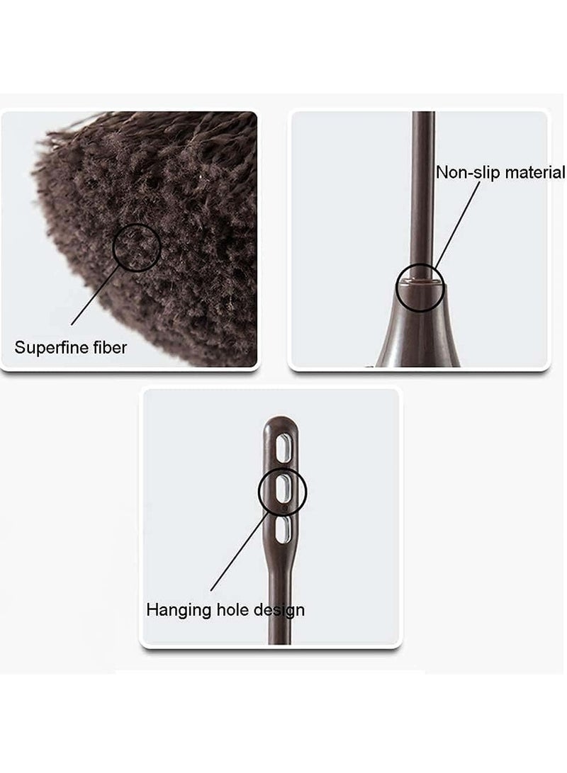Loquat 2pcs Feather Duster Keyboard Brush Long Handle Car Duster for Blinds Kitchen Keyboard Office - Image 3