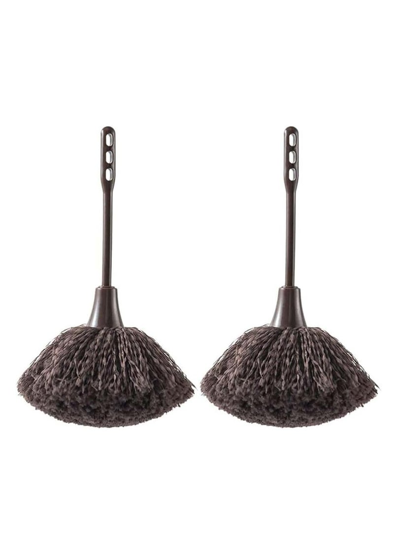 Loquat 2pcs Feather Duster Keyboard Brush Long Handle Car Duster for Blinds Kitchen Keyboard Office - Image 1
