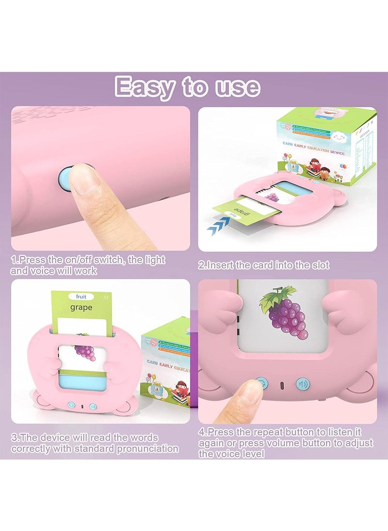LIMOS Electronic Book Reading Machine Early Learning Card Childhood Education Audio Arabic English( Pink)  - Image 3