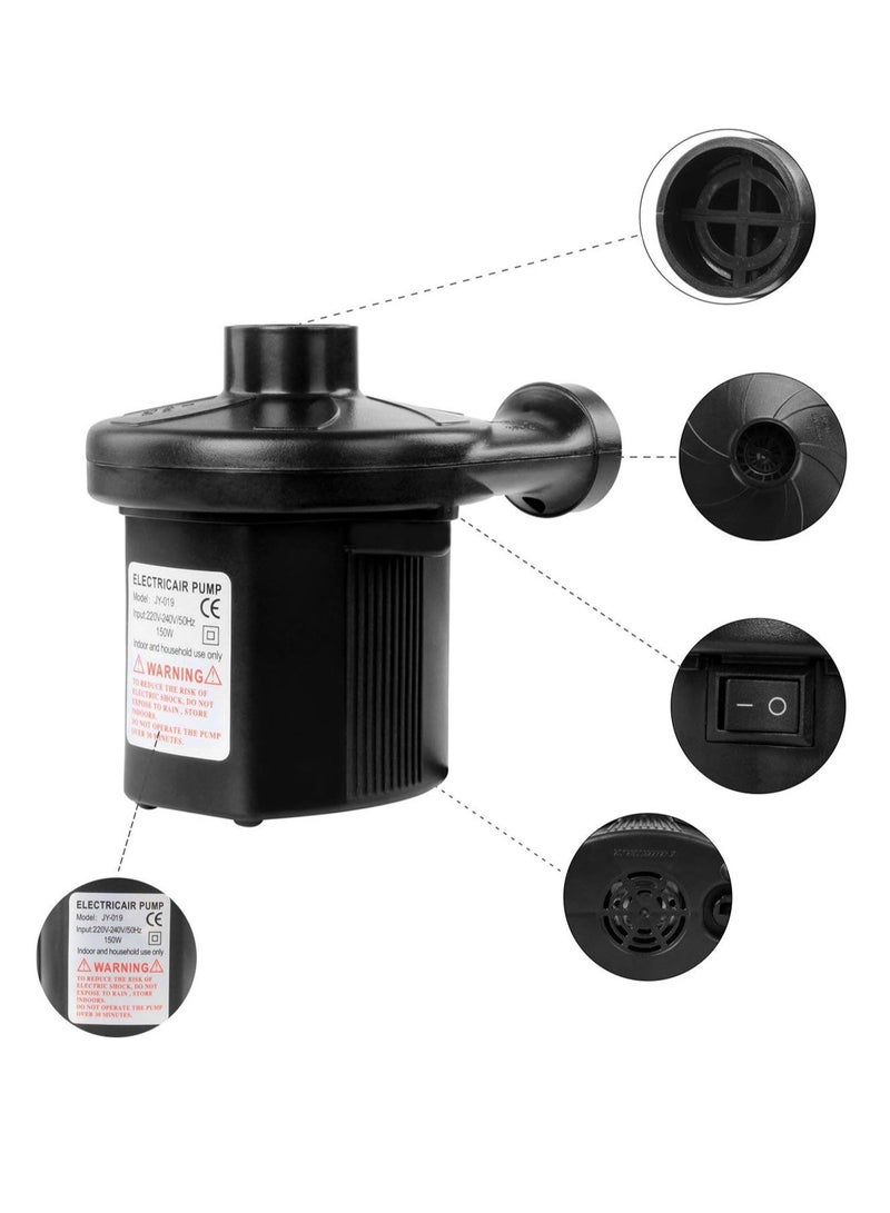Rock Pow Electric Air Pump DC12V-AC230V Electric Pump with 3 Attachments, Automatic Pum - Image 5
