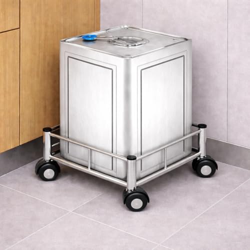 Plantex Stainless Steel Square Dabba Trolley/Kitchen Storage Organizer with Wheels/Oil Container Stand for Easy Movement - Image 5