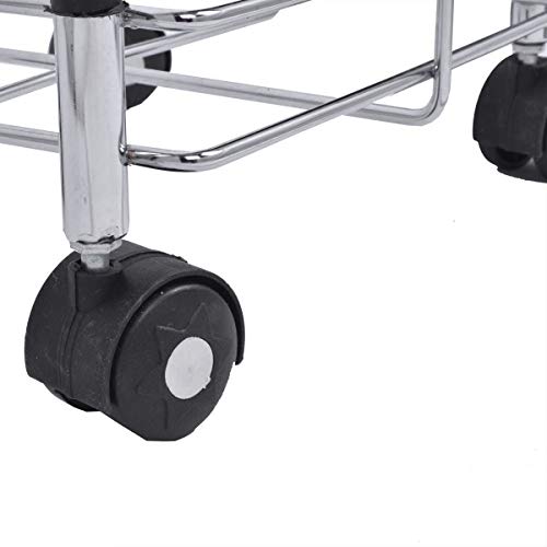 Plantex Stainless Steel Square Dabba Trolley/Kitchen Storage Organizer with Wheels/Oil Container Stand for Easy Movement - Image 4