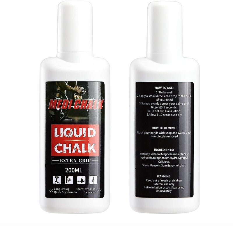 MEDI CHALK Liquid Chalk MEDICHALK, Sports Chalk, Hand Grip Chalk,Weightlifting Chalk,Gym Chalk,Work Out Chalk for Cross Training, Powerlifting,Pole Dance 200ML - Image 1
