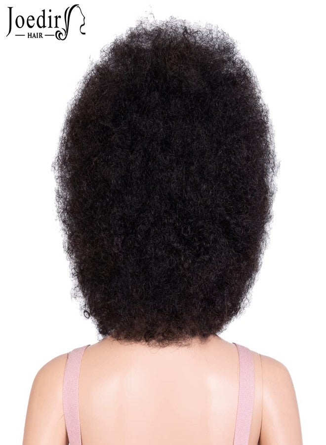 جويدر هير شعر مستعار أفرو من جويدير للنساء ذوات البشرة السمراء، شعر بشري قصير مجعد أفرو 8 بوصة، شعر مستعار أفرو أسود طبيعي كبير (اللون: 1B) - Image 5