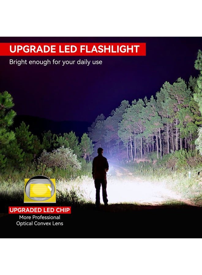 LETMY Tactical Flashlight - 2 Pack Bright Military Grade Flashlights High Lumens - Portable Handheld Flash Light, 5 Modes Zoomable Waterproof Flashlights for Home Emergency Camping- Red - Image 2