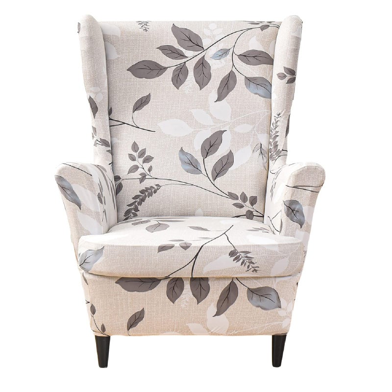 KRFOONN Wingback Chair Covers Slipcovers 2 Piece Stretch Wing Chair Covers Spandex Slipcovers Wingback Sofa Cover Armchair Covers Non-Slip Furniture Protector for Living Room Wingback Chairs, A13 - Image 1