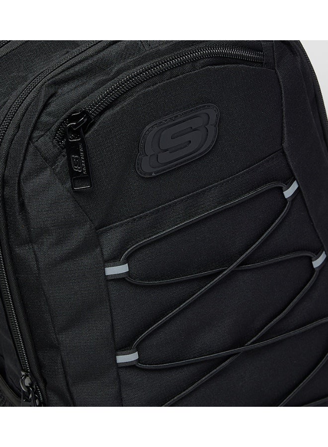 Skechers Unisex Black Multi-Compartment Backpack with Front Bungee Cord & Laptop Storage - Image 2