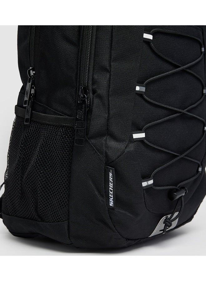 Skechers Unisex Black Multi-Compartment Backpack with Front Bungee Cord & Laptop Storage - Image 3