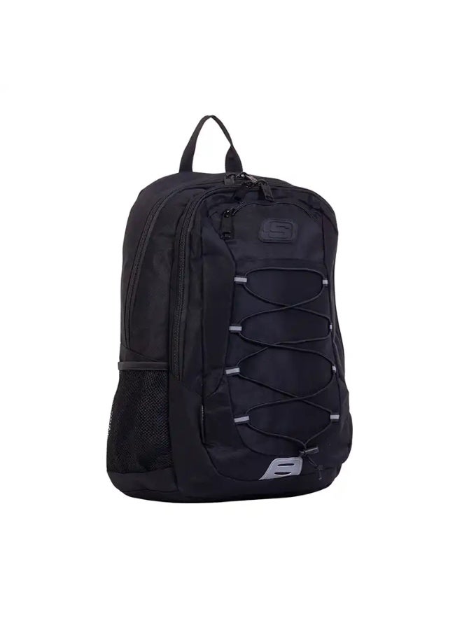 Skechers Unisex Black Multi-Compartment Backpack with Front Bungee Cord & Laptop Storage - Image 4