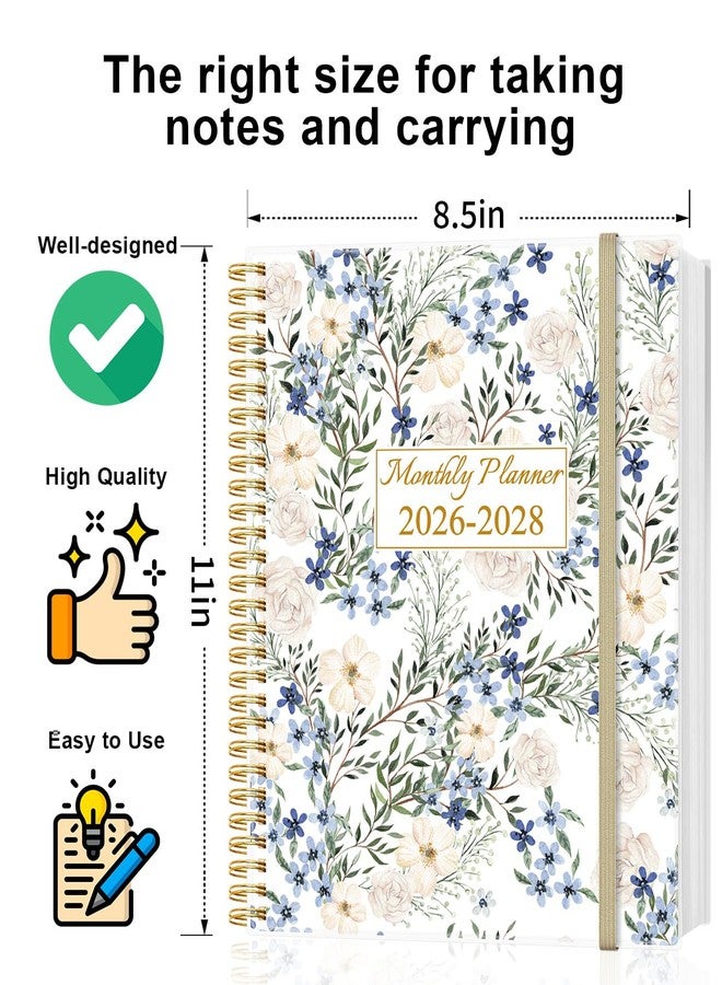 Tuun Fuplan 2026-2028 Monthly Planner, Three Years Calendar from January 2026 - December 2028 with Spiral Binding, Inner Pocket, Elastic Closure, 36 Month Planner for Home | School | Office, 8.5" x 11", Crushed - Image 2
