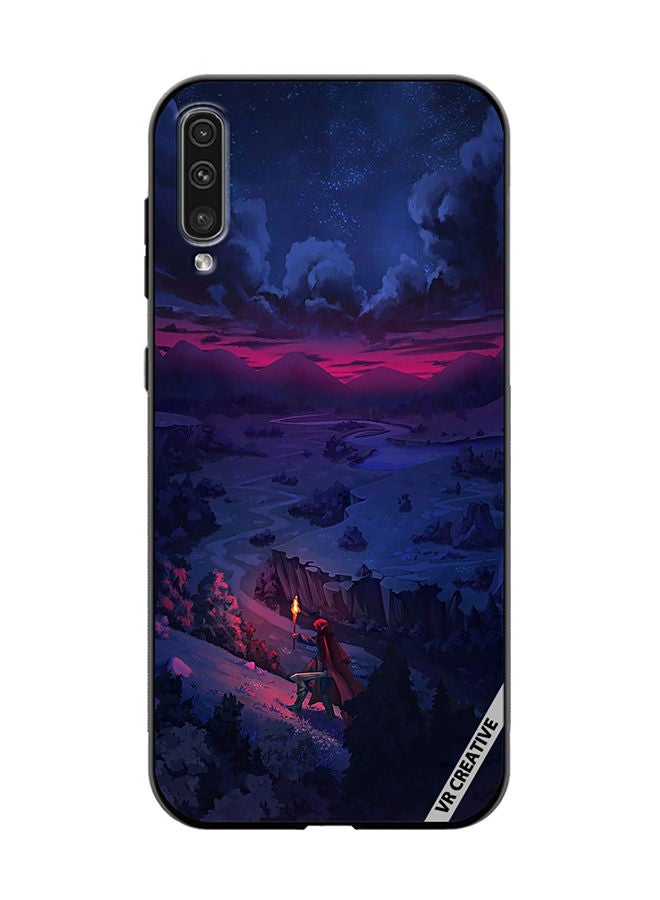 VR CREATIVE Protective Case Cover For Samsung Galaxy A50/A50s Person Walking On Mountain Design Multicolour - Image 1