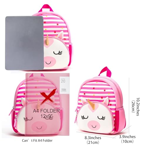 KK CRAFTS Preschool Backpack Toddler Neoprene Animal Schoolbag Lunch backpack for Kids Boys Girls(Unicorn) - Image 2