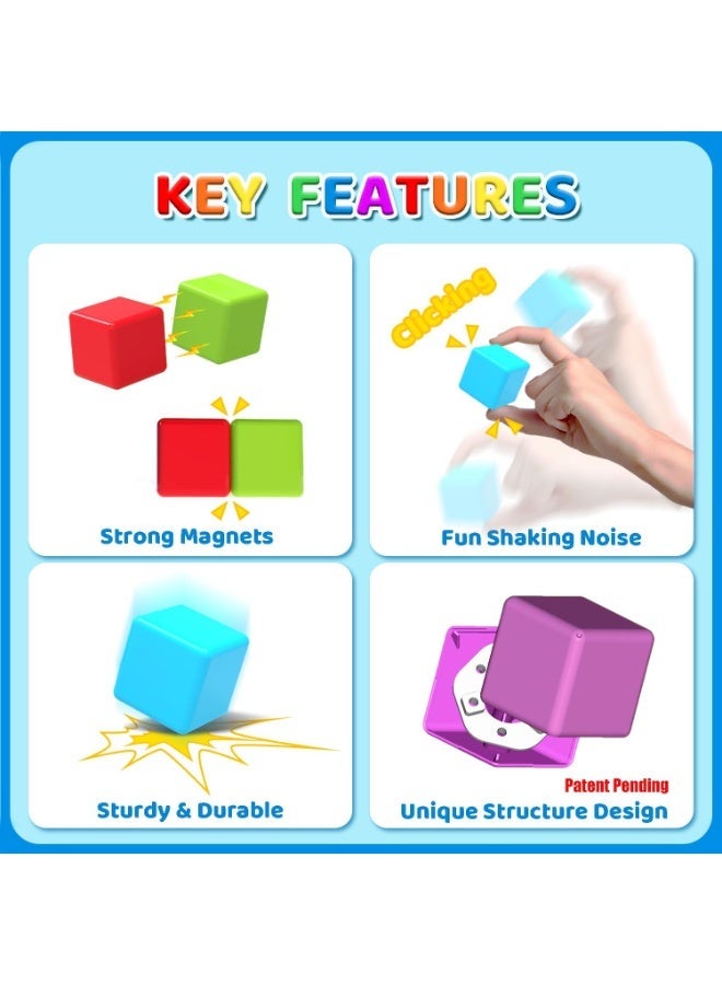 Mumfactory Baby Toddler Montessori Toys for Boys & Girls Age 1 2 3 Years, Magnetic Building Blocks Large, Stacking Sorting Toys (3.6CM -12 pcs) - Image 3