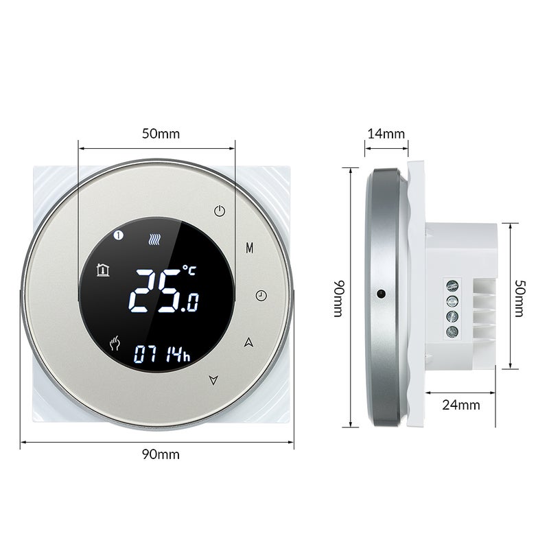 Programmable Gas Boiler Heating Thermostat Dry Contact Temperature Controller Touchscreen LCD with Backlight Voice Control Compatible with Echo/Google Home/IFTTT - Image 5