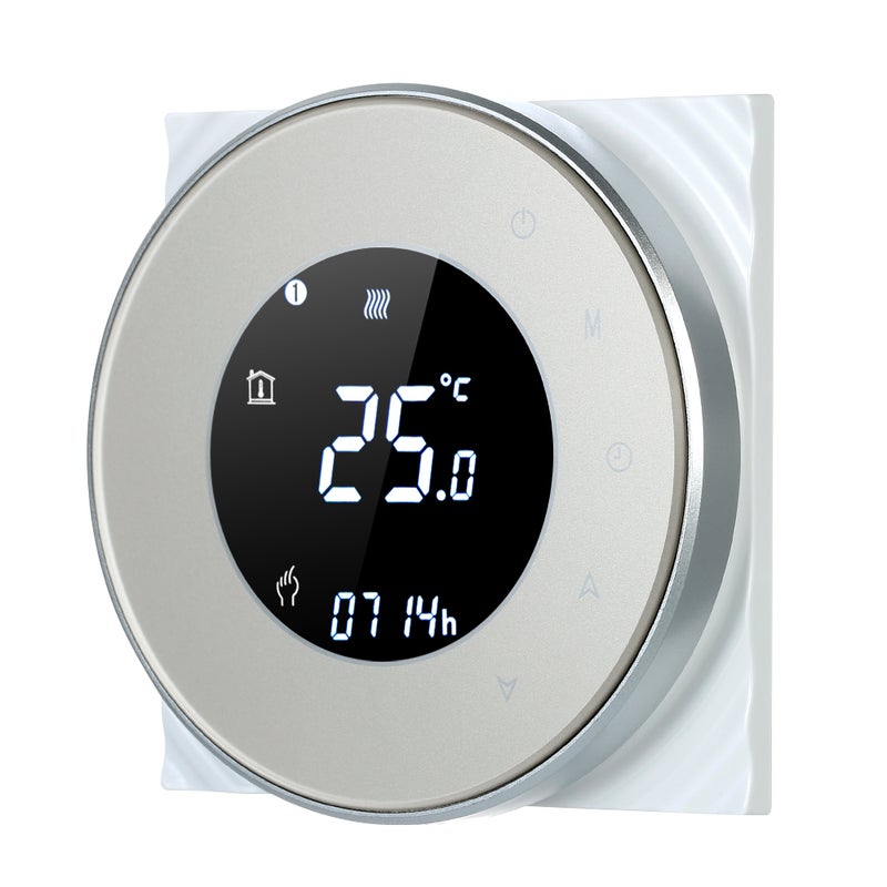 Programmable Gas Boiler Heating Thermostat Dry Contact Temperature Controller Touchscreen LCD with Backlight Voice Control Compatible with Echo/Google Home/IFTTT - Image 1