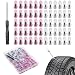 QCCTPUU 60 PCS Tire Repair Rubber Nails Kit Vacuum Tire Screw Plugs Fast SelfService Tire Repair Tool for Car Truck Motorcycle Bike Tractor Puncture Repair Kit Screwdriver Included - Image 2