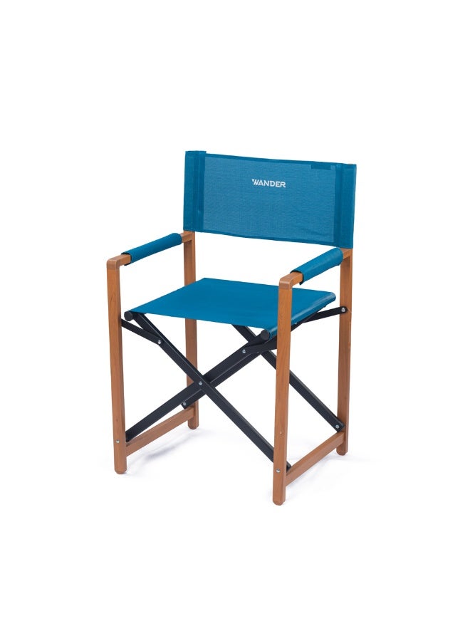 واندر كرسي تخييم أزرق قابل للطي مع مساند ذراع - 120 كجم - Image 2