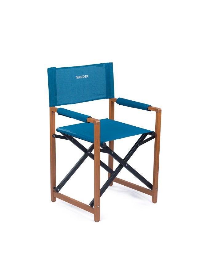 واندر كرسي تخييم أزرق قابل للطي مع مساند ذراع - 120 كجم - Image 3