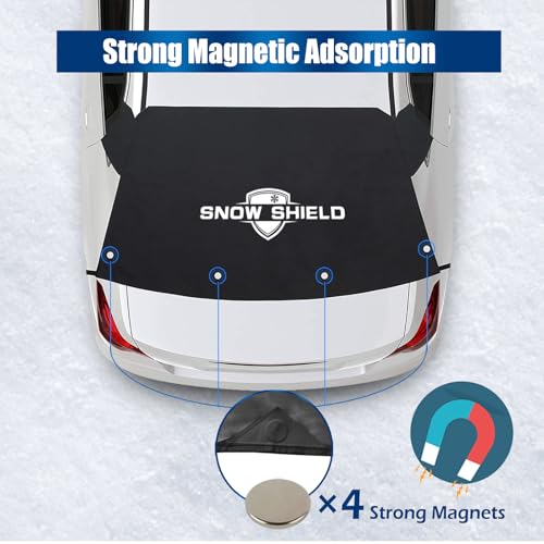 IC ICLOVER Rear Snow Cover, 600D Heavy Duty All Weather Back Window Shade, Full Protection from Snow, Ice & Frost, Winter Cover with Flaps and 4 Magnets, Fit Most Cars and Sedans - Image 4
