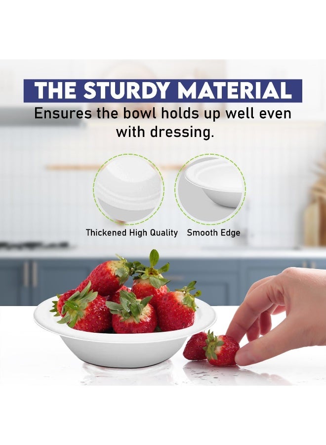 SNH Packing 25 Pieces 12 Oz Biodegradable Eco Friendly Sugarcane Bowls - Image 4