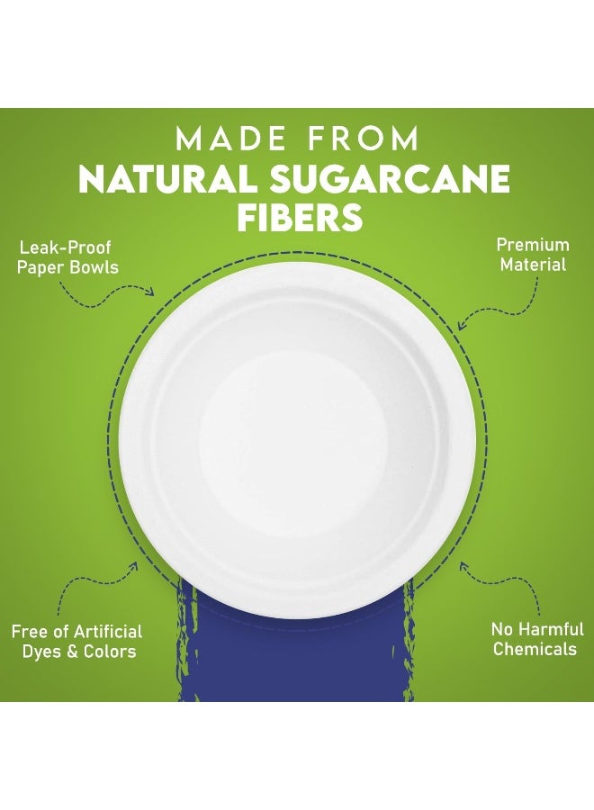 SNH Packing 25 Pieces 12 Oz Biodegradable Eco Friendly Sugarcane Bowls - Image 5