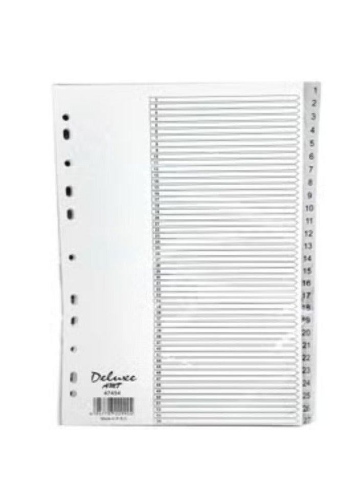 Deluxe فاصل رمادي 10 قطع 1-54 A4 بلاستيك - Image 2