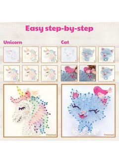 Hapinest String Art Craft Kit Gifts for Tween Girls Ages 10 11 12 Years Old  and Up | Makes 3 Designs - Unicorn, Cat, and Flower