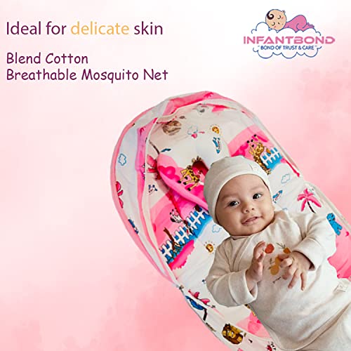 Infantbond Cotton Foldable Baby Mattress With Mosquito Net(0-6 Months) (Pink) - Image 5