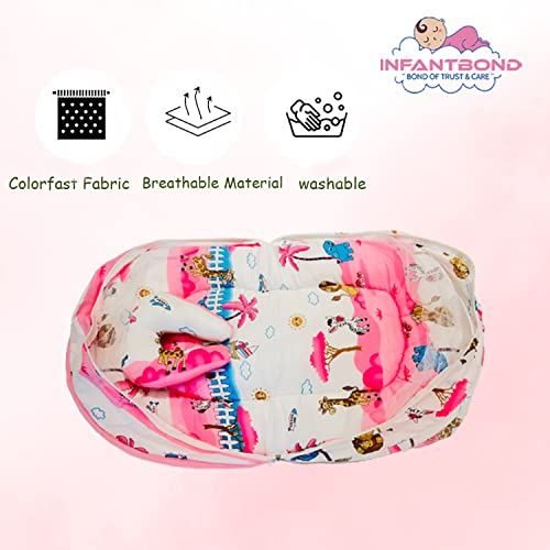 Infantbond Cotton Foldable Baby Mattress With Mosquito Net(0-6 Months) (Pink) - Image 4