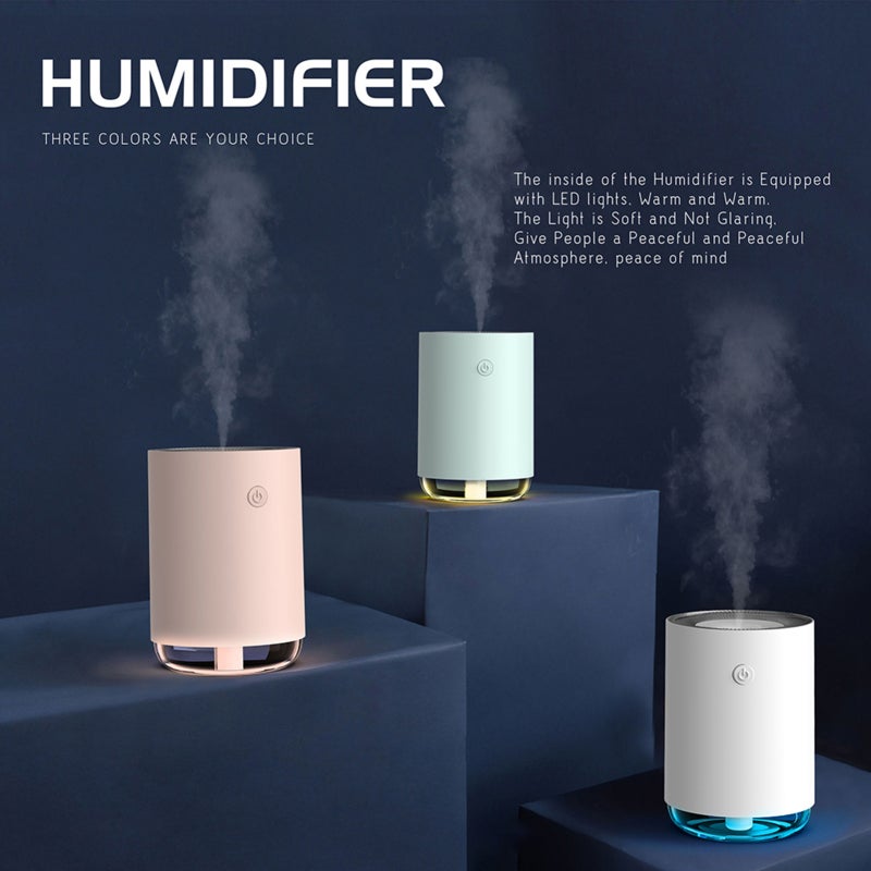220ml Portable Humidifier Mini Cool Mist Humidifier with Night Light USB Personal Humidifier Auto Shut-Off Ultra-Quiet Suitable for Home Baby Bedroom Office Travel (White) - Image 3