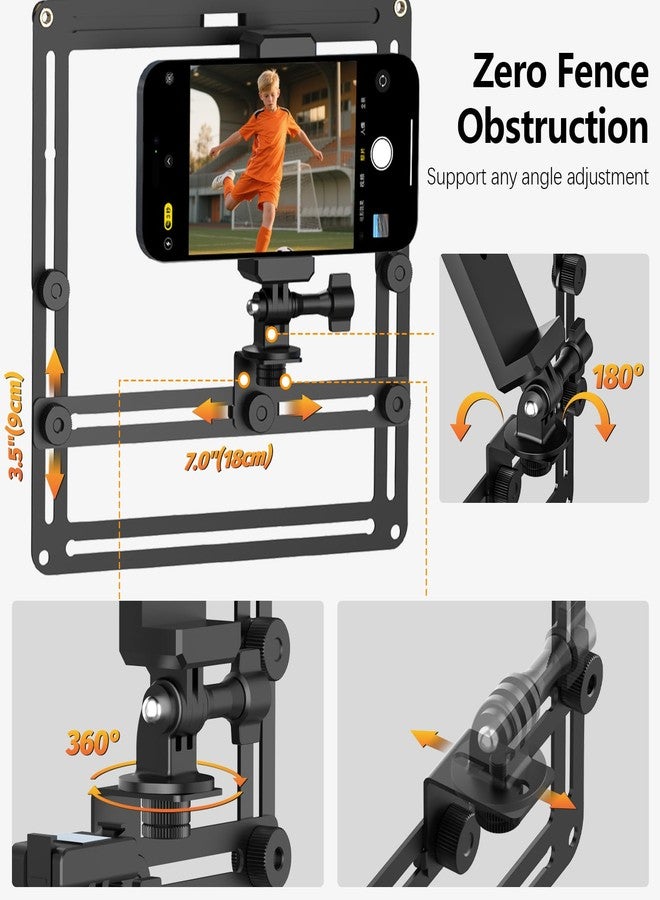 AMAZEAR Phone Fence Mount with Magnetic Shade, Action Camera Fence Mounting Kit for iPhone Samsung Mevo Start Go Pro, Phone Streaming Kit for Baseball Softball Tennis - Image 3