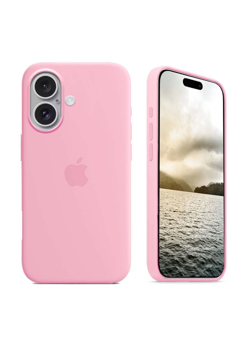 دبليو تيك غطاء الحماية سائل ناعم من السيليكون لآيفون ١٦ بلس ٢٠٢٤ من أبل - وردي ساخن - Image 1