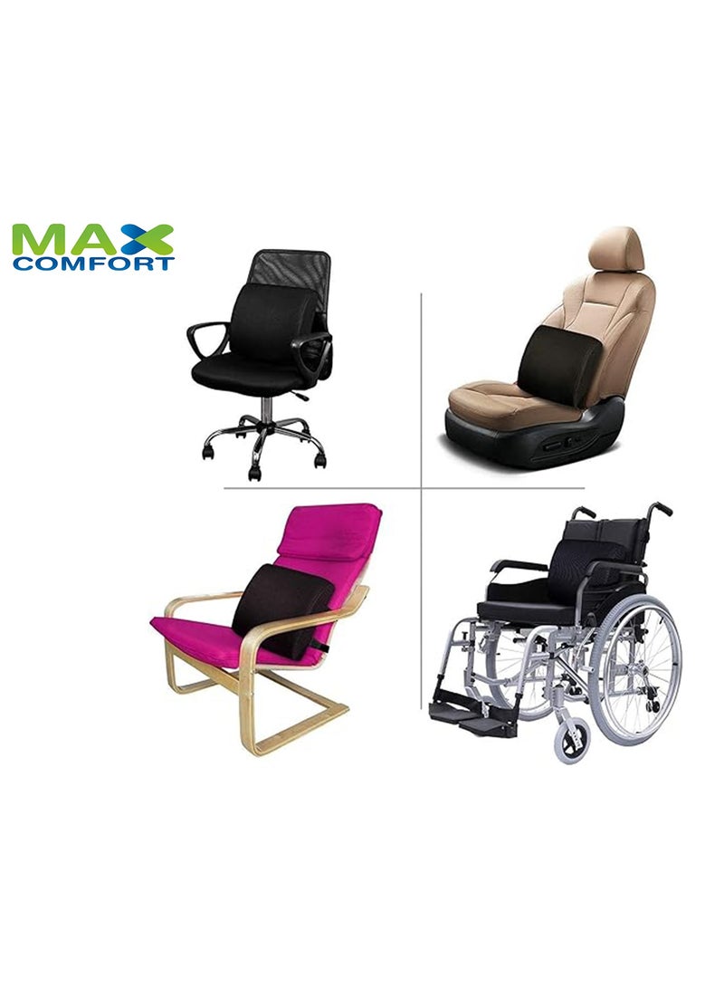 ماكس كمفورت مسند ظهر طبي من الميموري الامريكي للوقايه من آلم الجزء السفلي من الظهر, مريح جدا لمن يعانون من آلم في الفقرات القطنيه  , لون اسود - Image 5