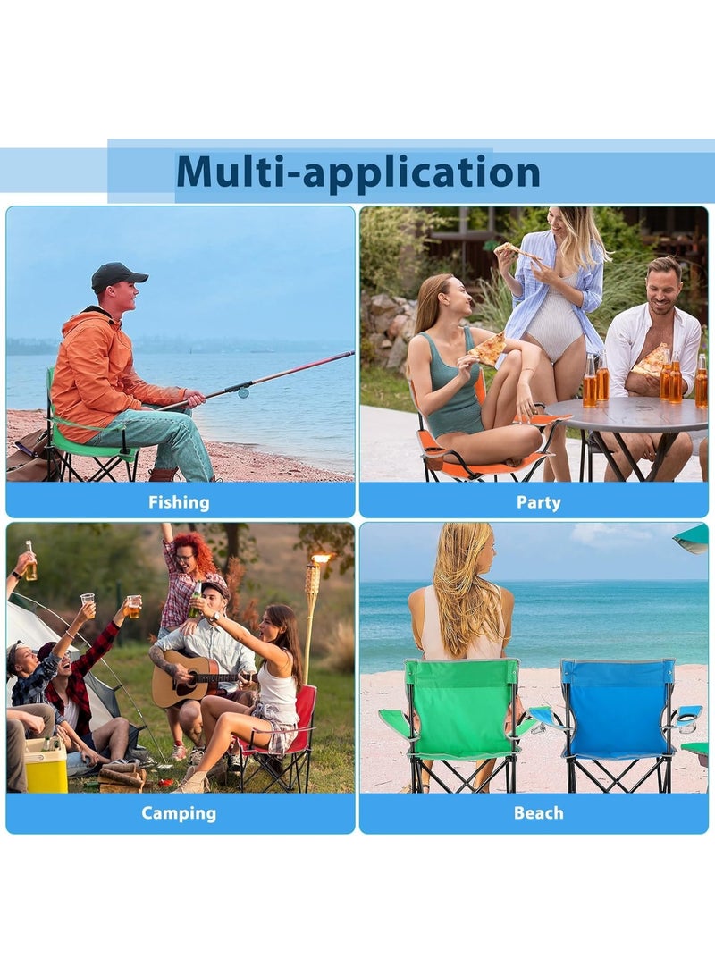Portable Folding Beach Chair Multi-Purpose Camping Chair , Lightweight Patio Lawn Quad Chair for Outdoor Travel Picnic Hiking Supports 110kgs Load With Carry Bag [Green] - Image 4