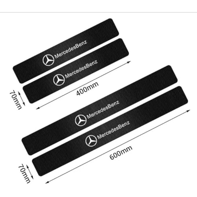 TJMR Carbon Fiber Door Sill Protector Strips, 400mm and 600mm Length, 70mm Width, Black - Image 2