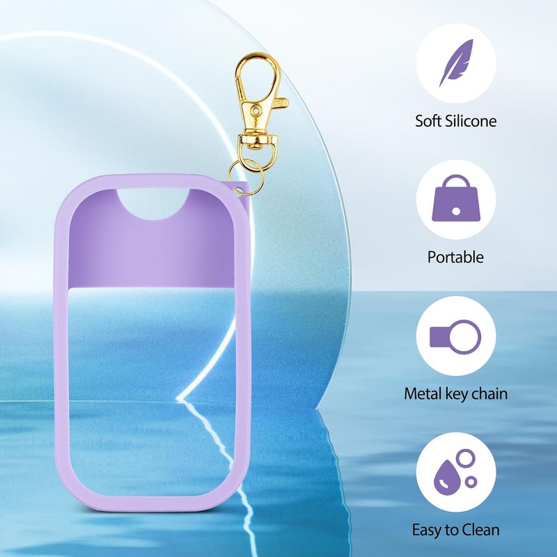Silicone Case Compatible with Touchland Hand Sanitizer Spray, Protective Case with Keychain for Power Mist and Glow Mist 1 fl oz, Hand Sanitizer Spray Accessory (Purple, 1 Pack) - Image 4