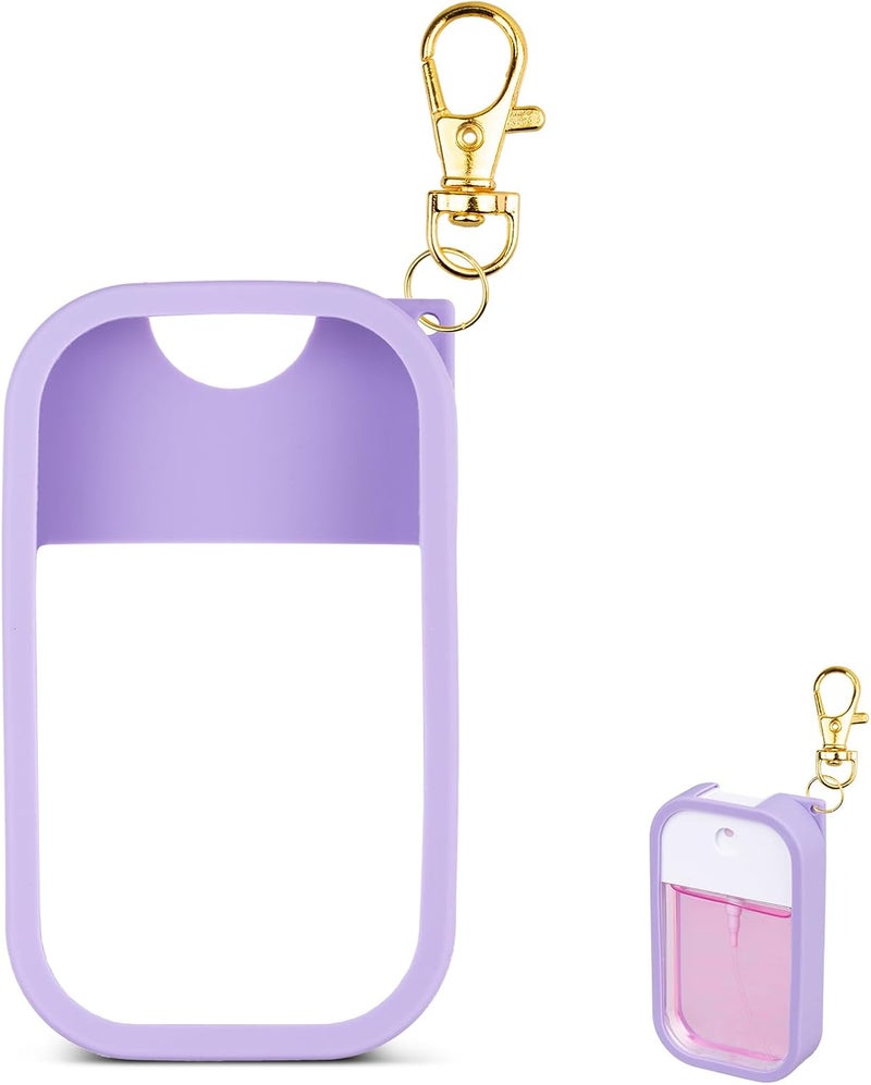 Silicone Case Compatible with Touchland Hand Sanitizer Spray, Protective Case with Keychain for Power Mist and Glow Mist 1 fl oz, Hand Sanitizer Spray Accessory (Purple, 1 Pack) - Image 1