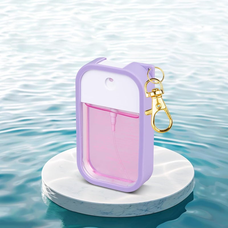 Silicone Case Compatible with Touchland Hand Sanitizer Spray, Protective Case with Keychain for Power Mist and Glow Mist 1 fl oz, Hand Sanitizer Spray Accessory (Purple, 1 Pack) - Image 3