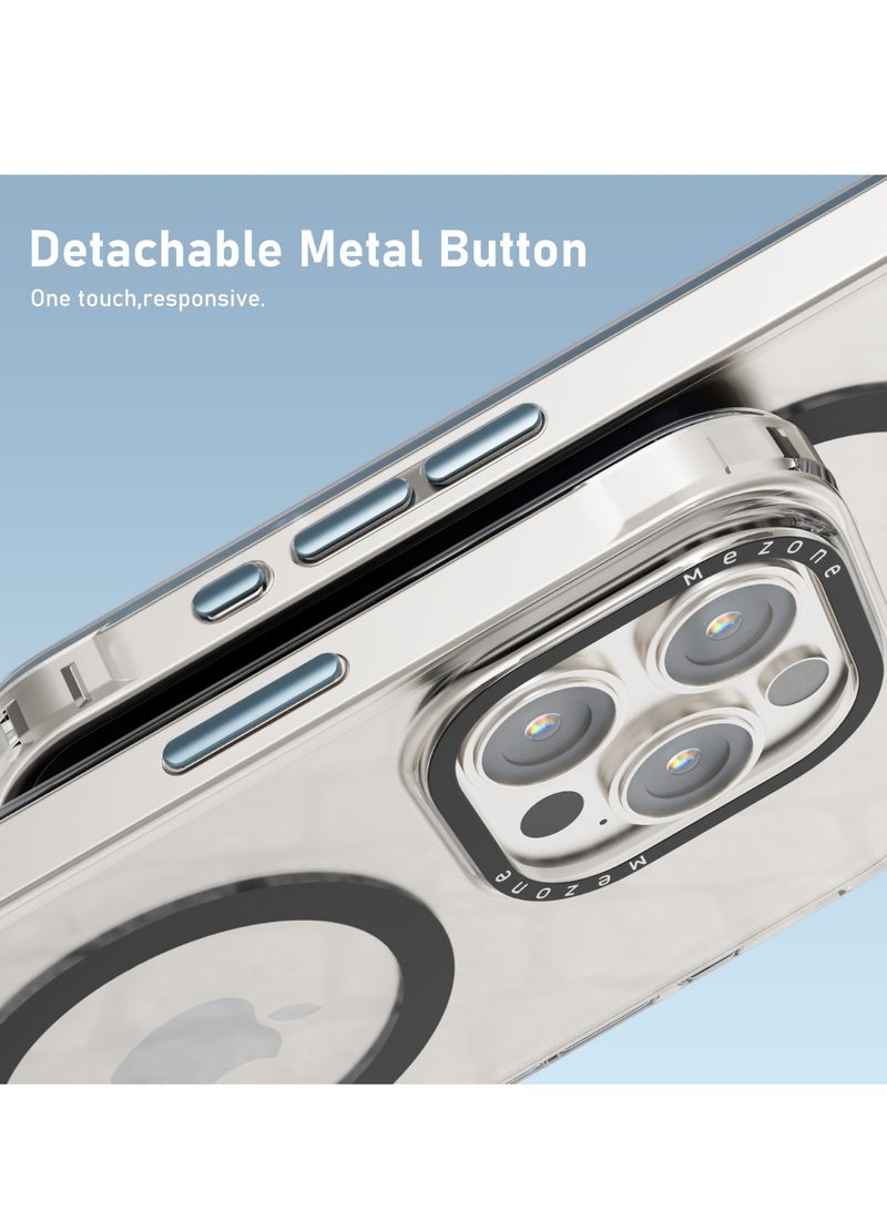 iPhone 15 Pro Max Clear MagSafe Phone Case, Shock Absorbing, Anti Scratch & Anti-Yellowing Case, Black