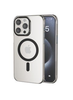 Mezone iPhone 15 Pro Max Clear MagSafe Phone Case, Shock Absorbing, Anti Scratch & Anti-Yellowing Case, Black  - Image 1