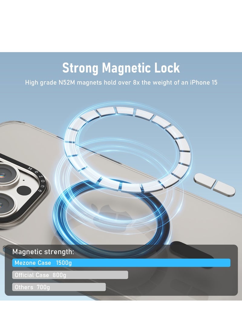 Mezone iPhone 15 Pro Max Clear MagSafe Phone Case, Shock Absorbing, Anti Scratch & Anti-Yellowing Case, Black  - Image 2