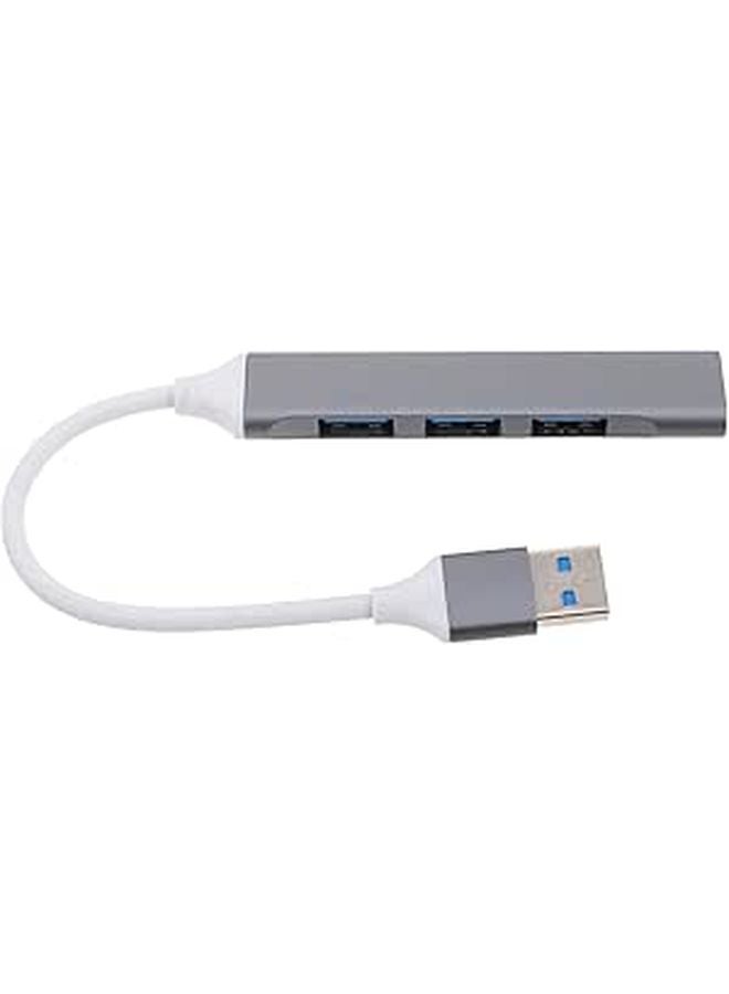 محور USB متعدد المنافذ للألعاب والسفر وسطح المكتب والكمبيوتر المحمول مع كبل رمادي غامق - Image 1