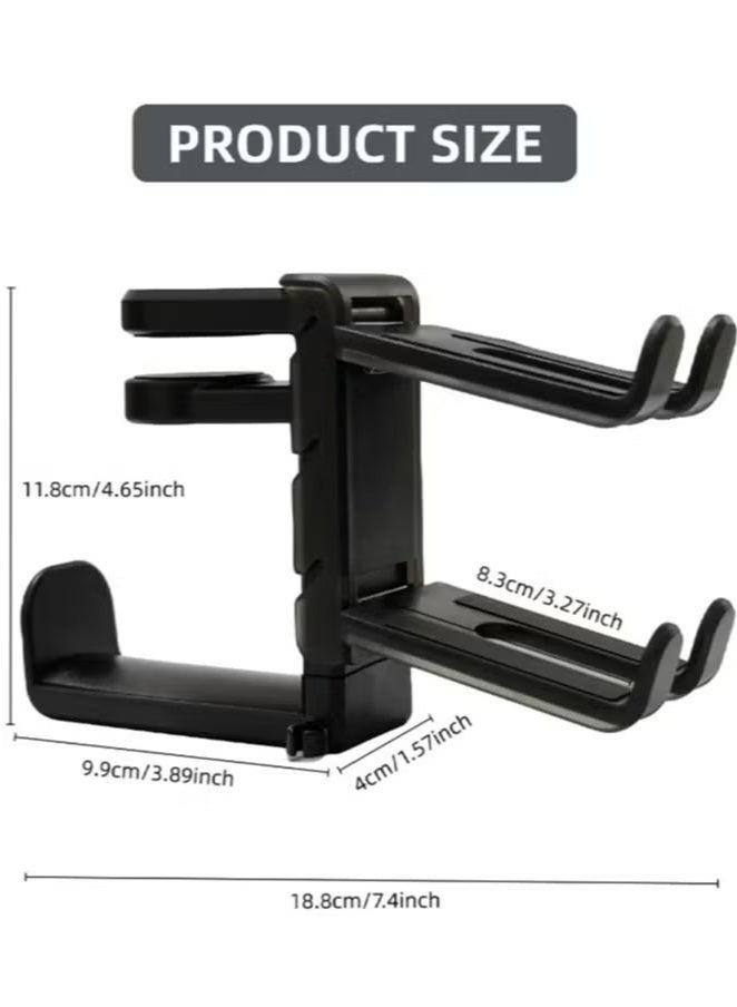 3-in-1 PC Gaming Headset and Controller Holder, Headphone Stand with 360° Rotation Non-Slip Clamp & 2 Controller Holders, Universal Gaming Accessories Organizer for Controllers, Headphones and Cables - Image 3