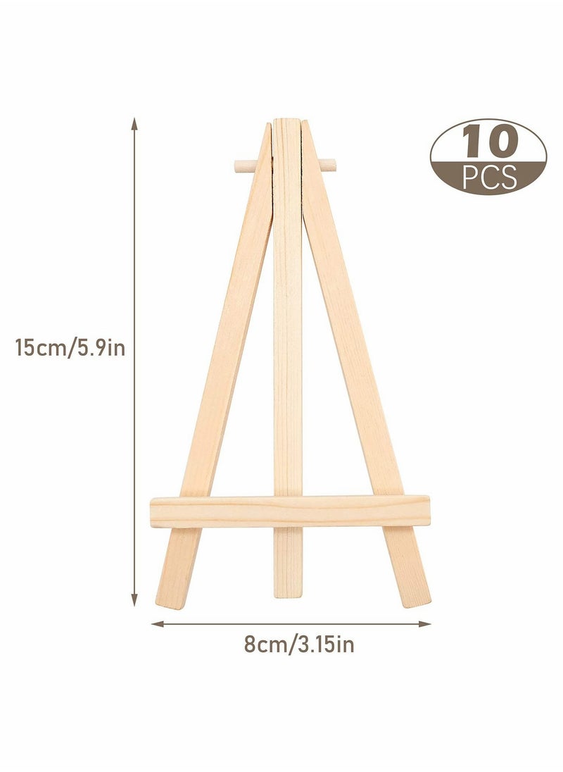 Mini Wooden Easel Set for Displaying Photos and Paintings Perfect for Tabletop Use 10 Pieces