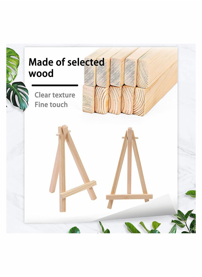 Mini Wooden Easel Set for Displaying Photos and Paintings Perfect for Tabletop Use 10 Pieces