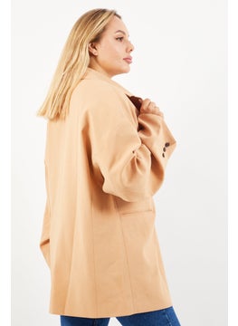VERO MODA Women Regular Fit Solid Blazer Jacket, Tan  - Image 1