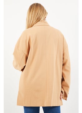 VERO MODA Women Regular Fit Solid Blazer Jacket, Tan  - Image 3