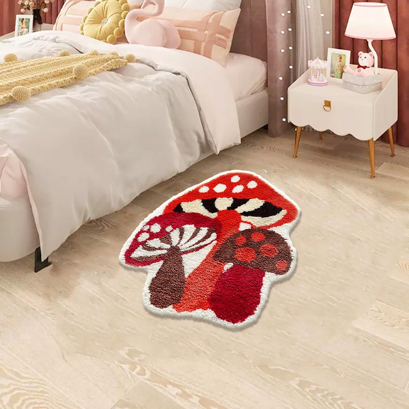 UKELER Kids Rugs Funny Cute Mushrooms Bath Mat Cartoon Rug for Kids Bedroom Non Slip Accent Shag Rug Ultra Soft Washable Bath Rug for Bathroom  Bedroom  Tub  Sink  Entry Way  28''?25'' - Image 3